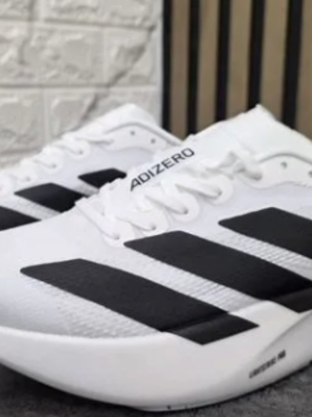 Adidas Adizero White Black Running Sneakers